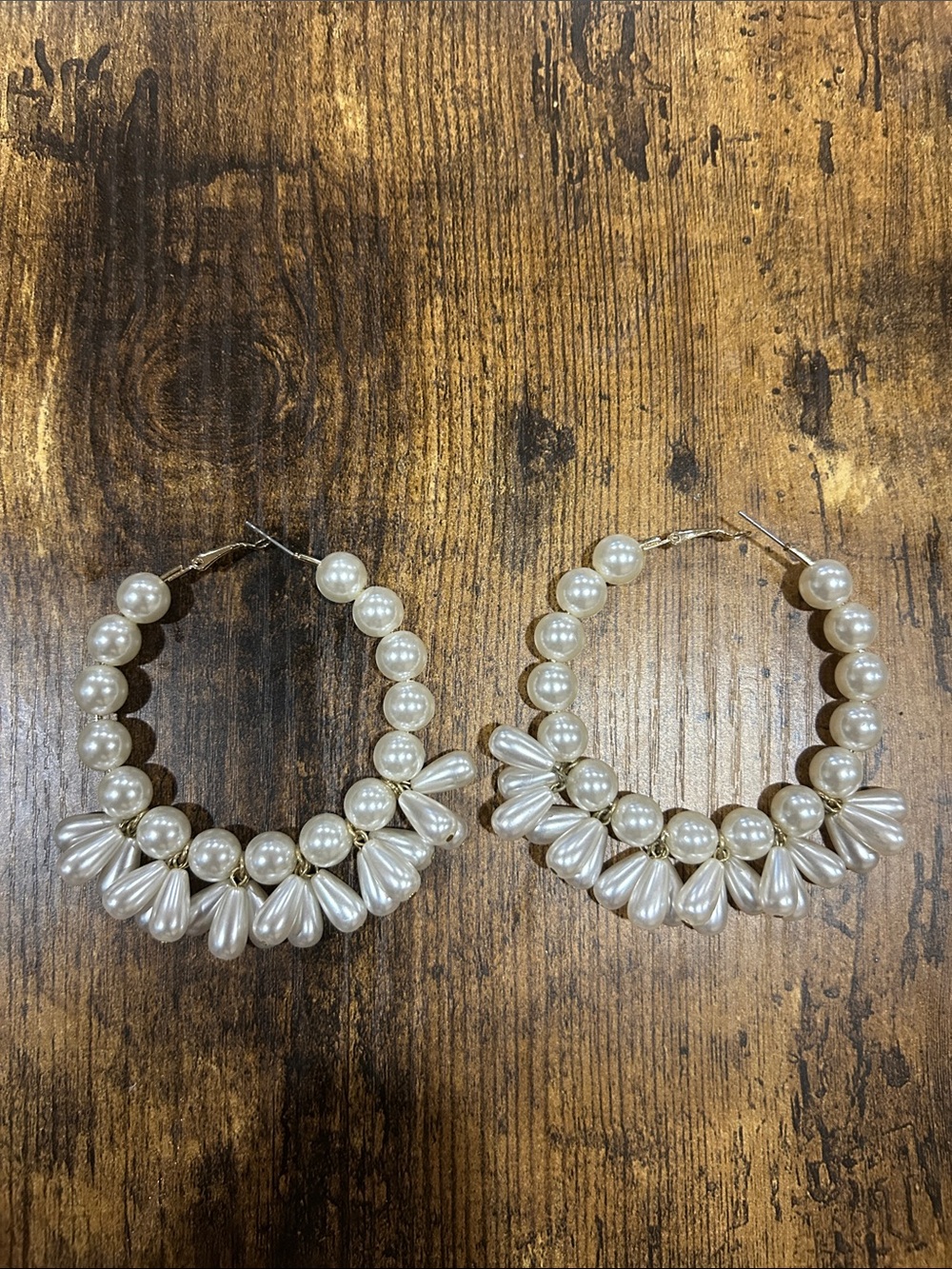Classic Pearl Hoop Earrings – Ivory Pearl Statement Hoops
